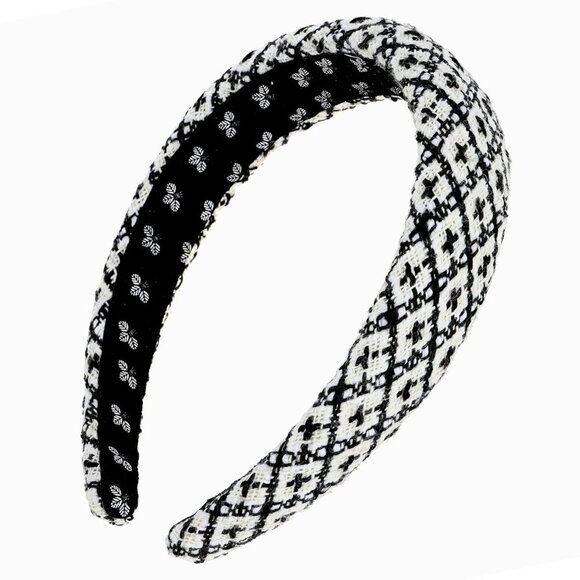 Claret Headband Black White Polyester Blend Elegant Hair Accessory